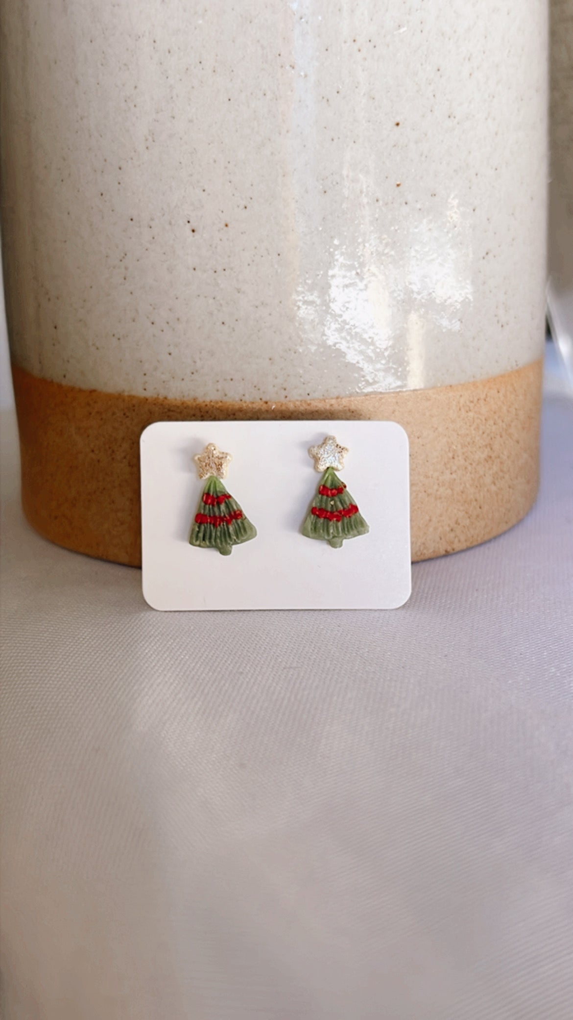 Christmas Tree and Star Stud Earrings