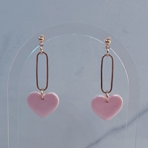 Dainty Heart Dangle Earrings