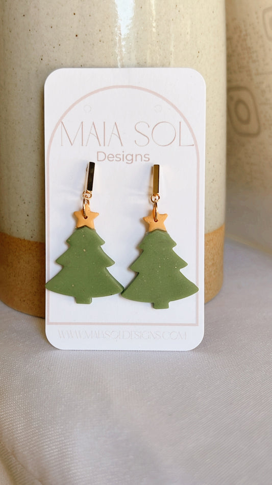 Light Christmas Tree Earrings