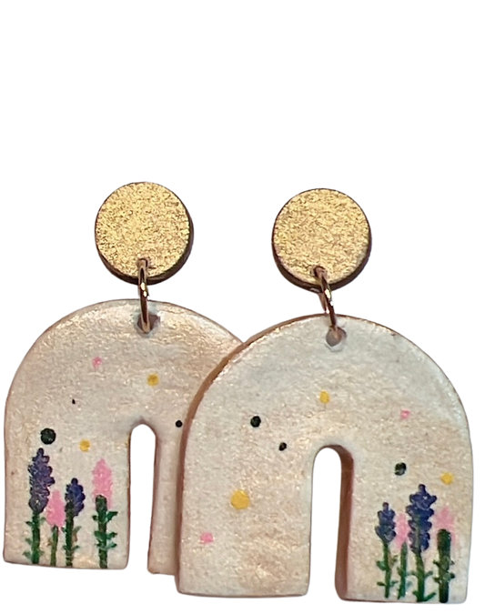 Painted Arch Dangle Earrings